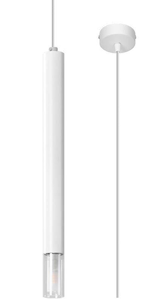Metalowa lampa wisząca SL.0957 salonowa tuba nad stół biała