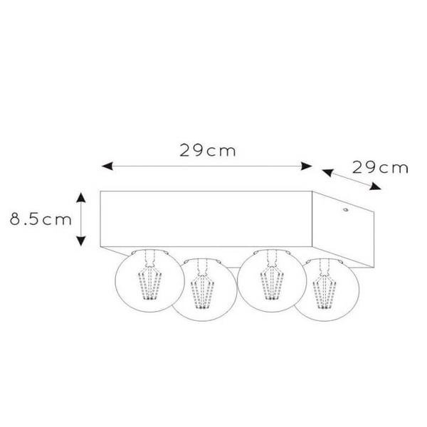 Plafon kuchenny Surtus 30174/04/30 Lucide loftowy metalowy czarny