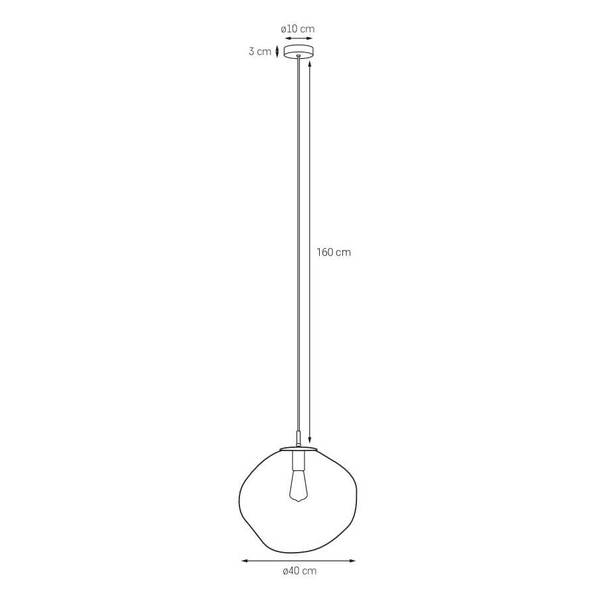 Salonowa lampa wisząca szklana AVIA 11156108 Kaspa loft czarna