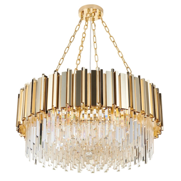 Zawieszana lampa kryształowa REA DN923-80 Step łańcuchy crystals złoty