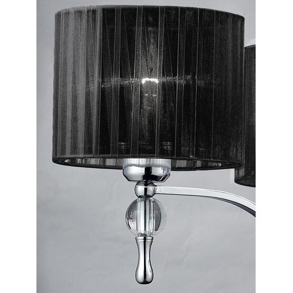 Stylowa lampa wisząca Impress nad łóżko czarna chrom