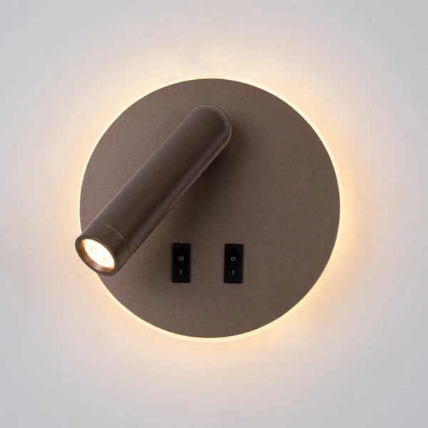 Podłużny kinkiet ścienny Furla WL-53742-1-CF LED 8W 3000K do sypiani kawowy