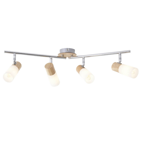 Sufitowa lampa tuby Babsan 51432/50 regulacja biały drewniany