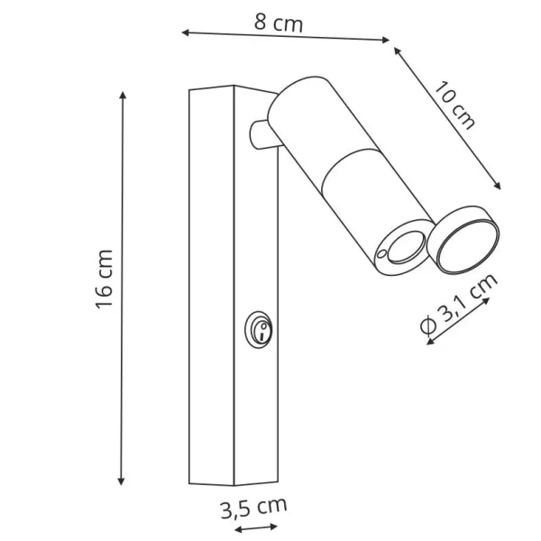 Naścienna lampa Miri LP-1507/1W WH LED 3W 3000K tuba biały