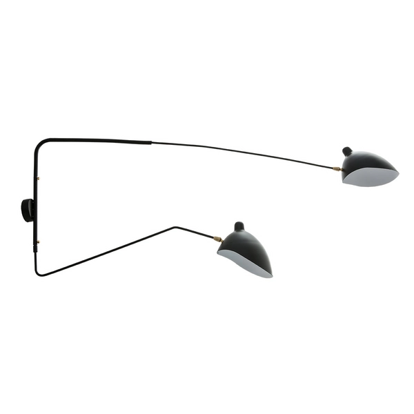 LAMPA ścienna DAVIS MBE0016-2 Italux metalowa OPRAWA kinkiet okrągły na wysięgniku czarny