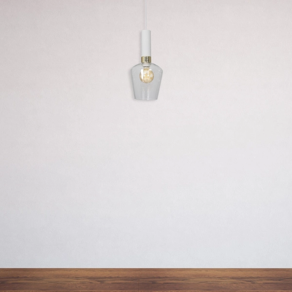 LAMPA wisząca ROMA MLP6487 Milagro loftowa OPRAWA skandynawski ZWIS szklany biały przezroczysty