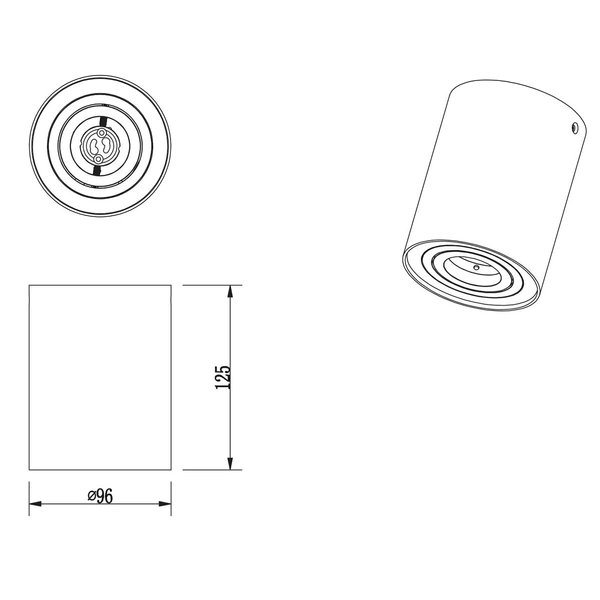 Sufitowa lampa regulowana Cookie 612900131 biała tuba do kuchni