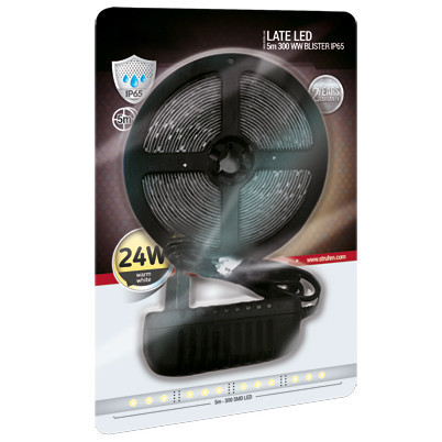 Taśma LED 24W 3000K LATE LED 03040 Ideus pasek 5 metrów 2100lm IP65 biała