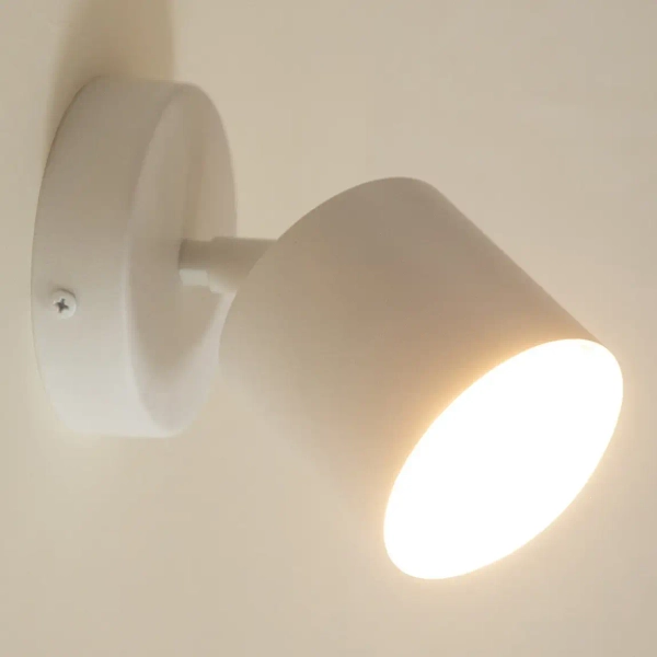 Lampa naścienna do sypialni Mila 1 41346 tuba okrągła biała