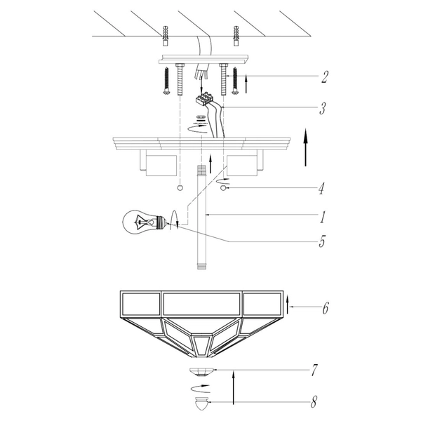 LAMPA sufitowa ZEIL H356-CL-03-BZ Maytoni szklana OPRAWA plafoniera klatka brąz