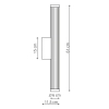 Minimalistyczna lampa ścienna VENA LP-1010/1W-60 BK LED 12W CCT IP44 czarny