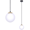 Nowoczesna lampa wisząca ISLA K-4910 Kaja szklana kula ball biała czarna