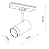 Sufitowa lampa do szyn 1-obwodowych 11341 LED  9W 4000K czarny