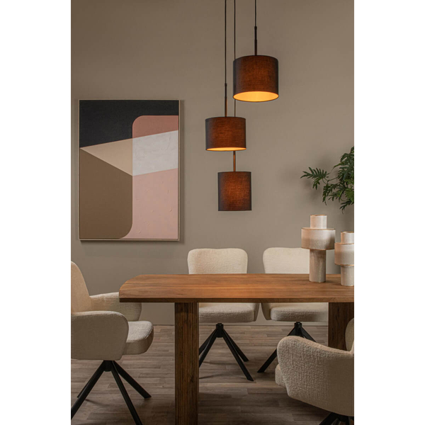Materiałowa lampa wisząca Maya 45409/13/30 czarny złoty