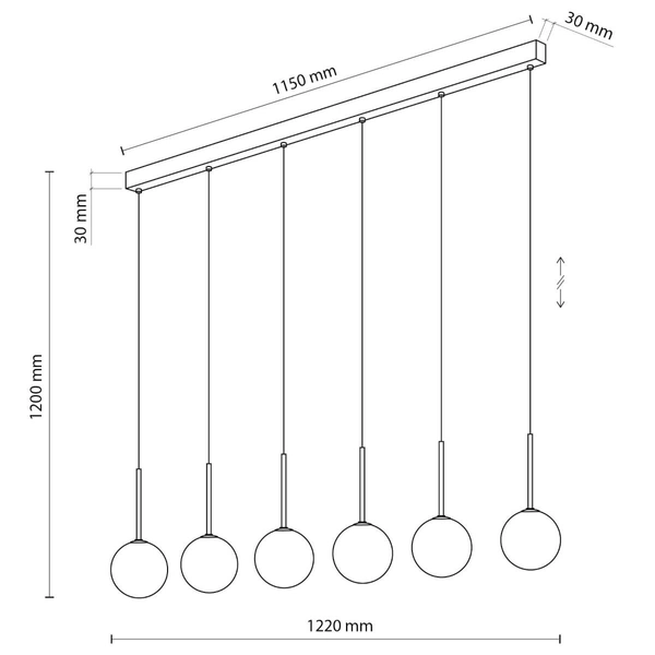 Lampa wisząca nad wyspę Martin 4504 kuchenna bubbles czarna biała