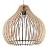 Drewniana LAMPA wisząca SL.0639 ekologiczna OPRAWA klatka ZWIS łezka kropla brązowa
