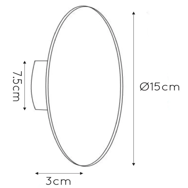 Ścienna lampa okrągła Eklyps 46201/06/30 LED 6W 3000K do salonu czarna
