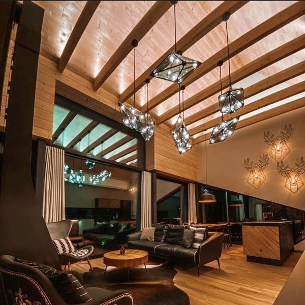 LAMPA wisząca KONSTELACJA LP-056/1P BK Light Prestige geometryczna OPRAWA szklany ZWIS przydymiona czarna