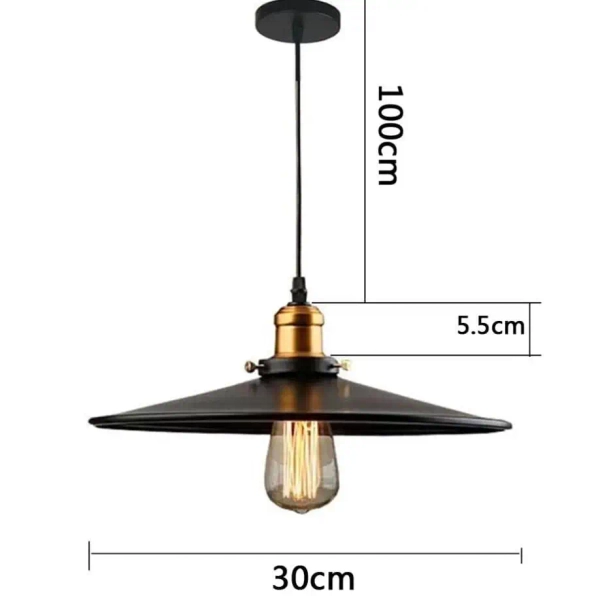 Retro wisząca lampa VICTORIA CGVICTORIANLOFT30 metalowa czarna