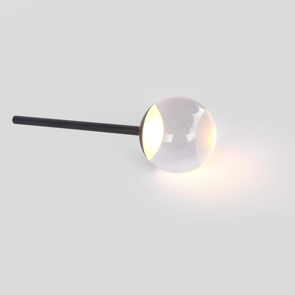 Kulista lampa wisząca Orra PL0105-BK LED 6W 3000K IP44 czarna przezroczysta
