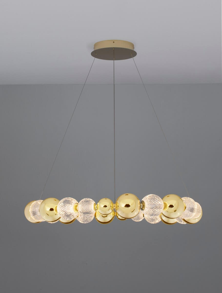 Okrągła lampa wisząca Ponce bąbelki LED 46W 3200K crystal złota