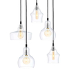 Lofrowa LAMPA wisząca LONGIS 10526509 Kaspa szklana OPRAWA skandynawski ZWIS kaskada chrom przezroczysta czarna