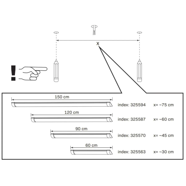 Oprawa liniowa podszafkowa 325594 LED 50W 4000K listwa biała