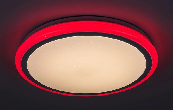 Plafon LAMPA sufitowa LEONIE 1510 Rabalux okrągła OPRAWA z efektem gwiazd LED 24W 3000-6500K z pilotem biała