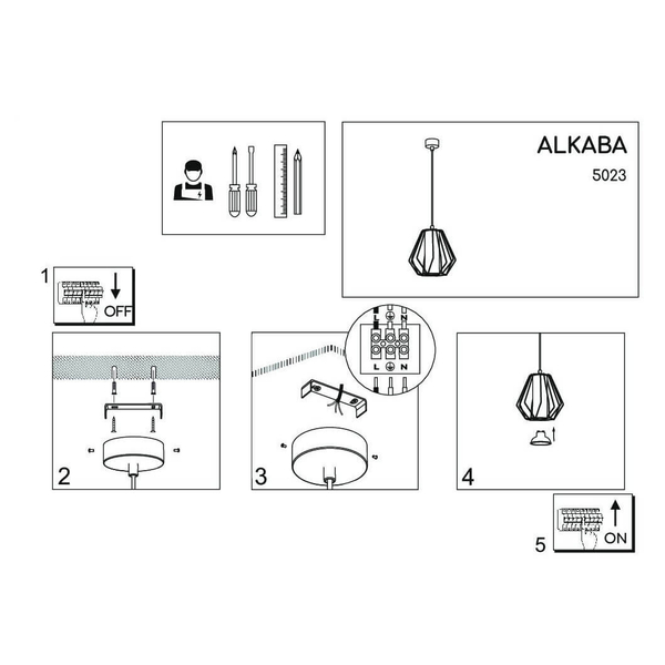 Lampa wisząca Alkaba 5023 Shilo tuba klatka regulowana czarny