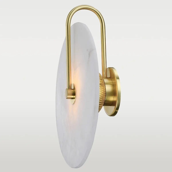 Kinkiet ścienny dysk Modena W01821BR Cosmolight biały mosiądz