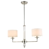 Podwójna lampa wisząca SUTTON P02453NI-WH z abażurami biała nikiel