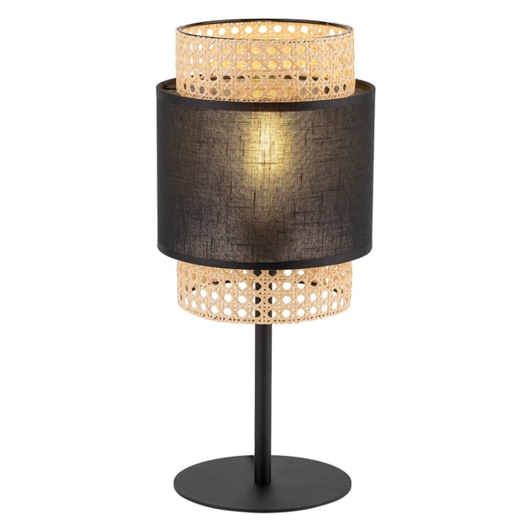Ażurowa lampka nocna Boho 5567 TK Lighting ratanowa czarna słomkowa