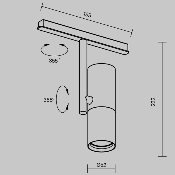 Lampa do szyny magnetycznej Elti TR005-2-12W3K-B LED 12W 3000K tubka czarna