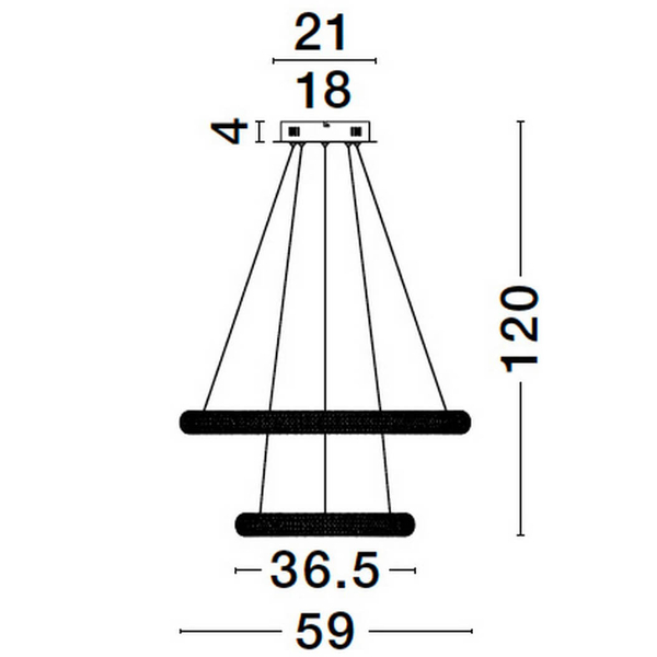 Metalowy ring wiszący Ameca LE42818 LED 41,5W 3000K złoty biały