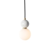 Lampa wisząca kula Bilo PL0137 do salonu marmur biała mosiądz