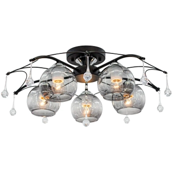 Jadalniana lampa sufitowa 1985/5 BL 8C nad stół chrom czarna