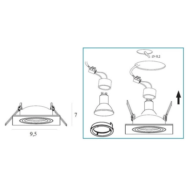 Podtynkowa lampa sufitowa Fine H0039 Maxlight na przedpokój metal biała