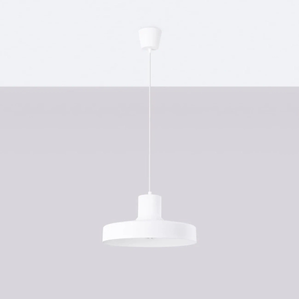 Owalna lampa wisząca BILO SL.1702 biała metalowa 1xE27