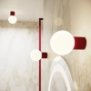 Okrągła lampa sufitowa HALO SL.1748 szklana kula IP44 biała burgundowa