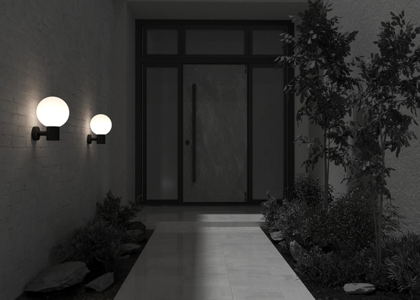 Zewnętrzna lampa ścienna Bold O598WL-01B Maytoni kula IP54 czarny