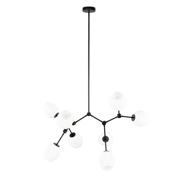 Nowoczesna wisząca lampa Ferral PND-75075-8-BK-WG do jadalni czarna biała