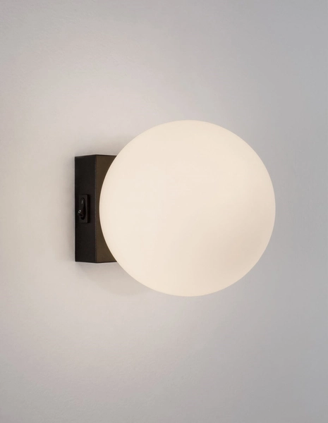 Ścienna lampa UBEDA LE42966 Luces Exclusivas szklana kula biała czarna