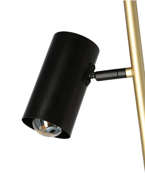 Nowoczesna lampa podłogowa Perret regulowana czarna złota