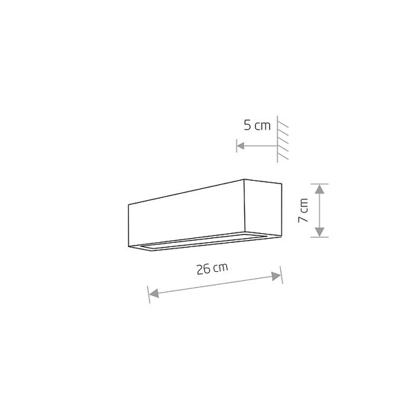 Ścienna lampa belka STRAIGHT WALL 6350 grafitowy kinkiet półka