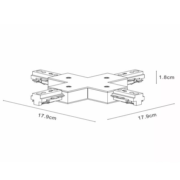 Łącznik-X do szyn jednofazowych Track 09950/08/30 Lucide czarny