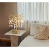 Kryształowa nocna lampka Queena 64138TG glamour bursztynowa złota