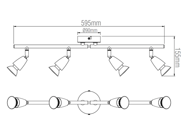 Nasufitowe reflektorki Amalfi 60992 Saxby listwa do kuchni mosiądz