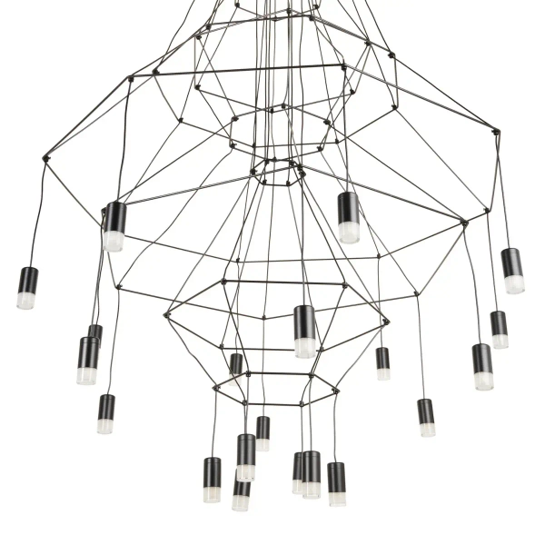 Lampa wisząca modernistyczna LINEA ST-5961-20 czarna metalowa G9 20-punktowa do salonu