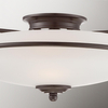 Sufitowa lampa szklana Griffin QZ-GRIFFIN-F-PN Quoizel klasyczna brązowa biała