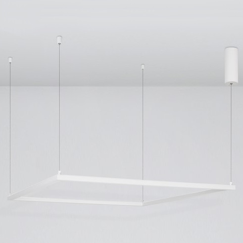 LAMPA wisząca JAEN LE41428 Luces Exclusivas minimalistyczna OPRAWA kwadratowy ZWIS LED 50W 3000K metalowy biały